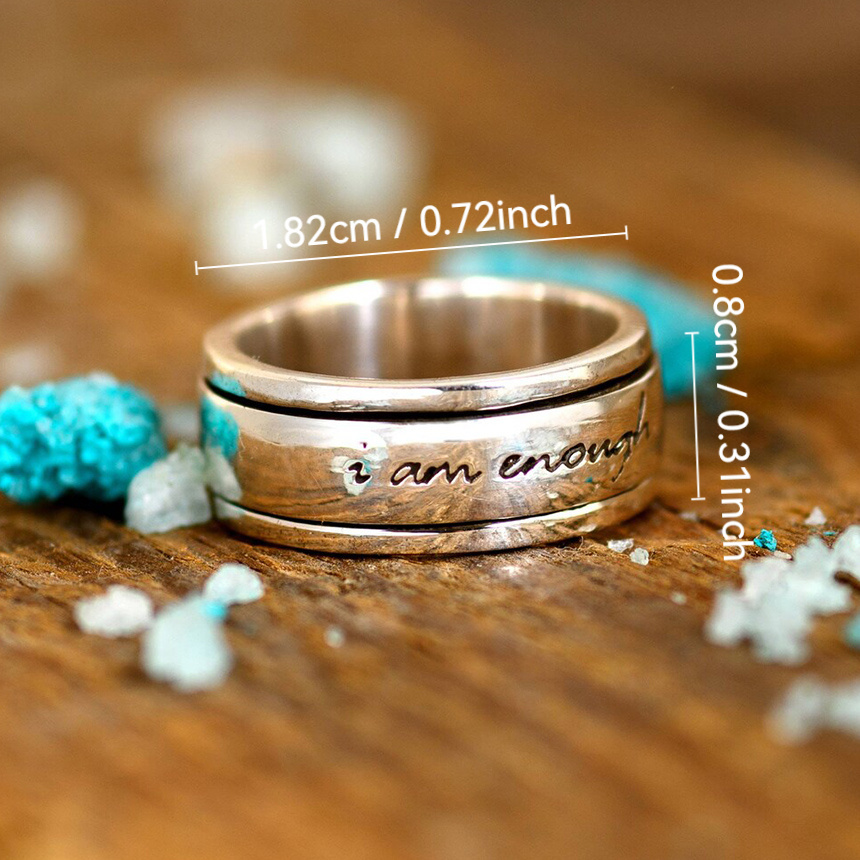 I Am Enough Ring Women's Inspirational Stainless Steel Ring